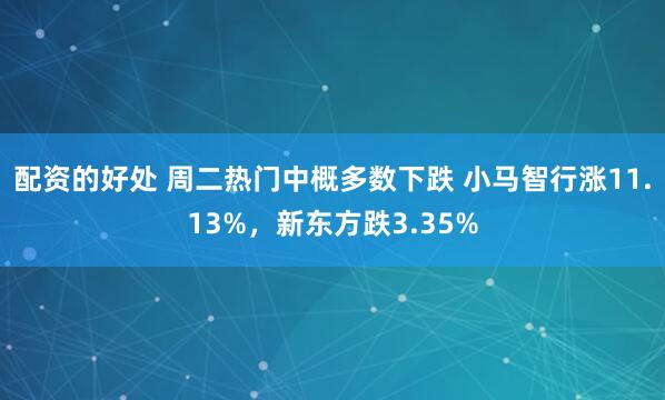 配资的好处 周二热门中概多数下跌 小马智行涨11.13%,新东方跌3.35%